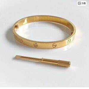 18 K Gold Plated Love Bracelet 17 cm with Screwdriver